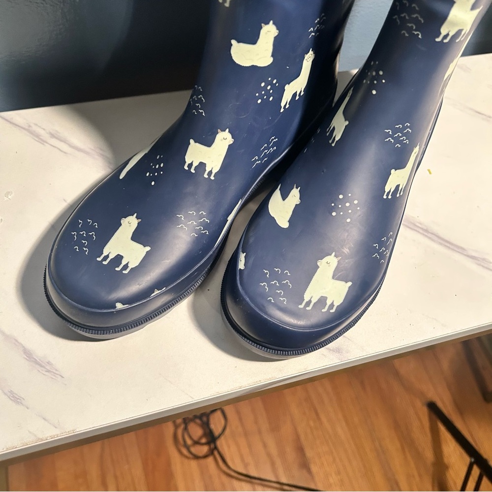 Western Chief No Probllama Blue Lama Mid-Calf Rain Boots - Picture 12 of 14